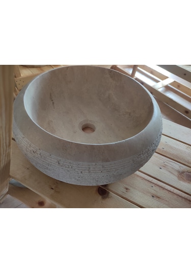 Traverten Tarama Silindir Lavabo
