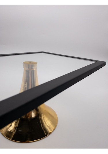 Fiyakalı Ürünler Atölyesi Yuvarlak ve Dikdörtgen Kek Pasta Kurabiye Standı 2'li Siyah