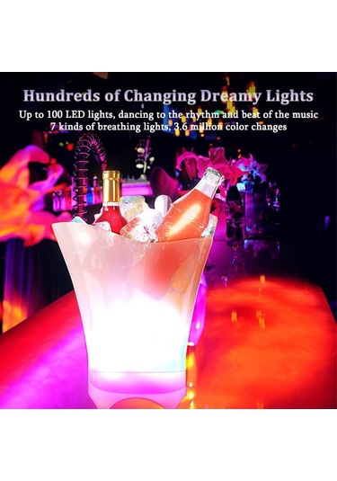 Yifomall 7l Led Işıklı Bluetooth Buzluk Hoparı - 5w Subwoofer, 7 Renkli Aydınlatma, Kamp Ve Partiler İçin Taşınabilir Ses Cihazı Beyaz