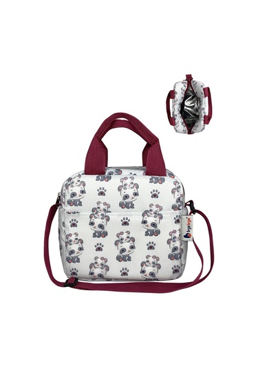 Stylo Bye Bye Lunch Omuz Askılı Beslenme Çantası Ve Termos Yemek Taşıma Çantası Bordo Bordo