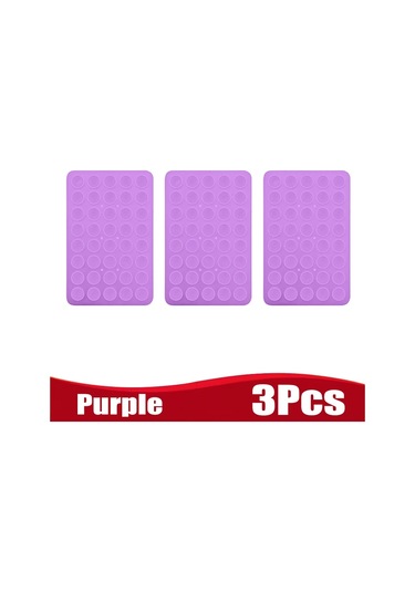 Goldenqian Çift Taraflı Silikon Vantuz Cep Telefonu Fikstürü İçin Vantuz Yapışkanlı Silikon Kauçuk Enayi Ped Sabit Ped Purple-3pc Purple-3pc