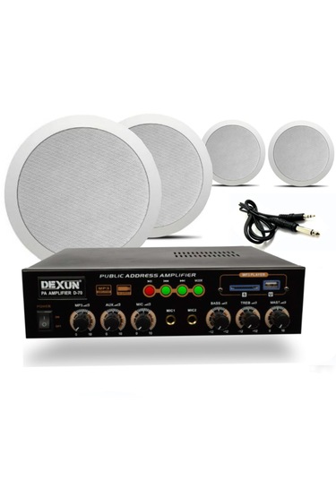 4 Lü Beyaz Tavan Hoparlörlü Ses Sistemi Mağaza Kafe Ofis Müzik Sistemi