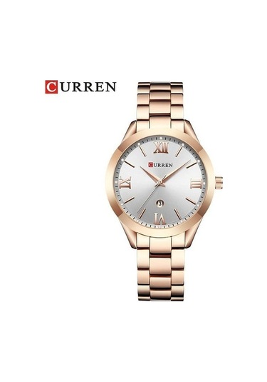 Novahub Beyaz Curren Kadın Saat 9007, Çelik Bilezik, Tam Takvim, Su Geçirmez, Relogio Feminino Beyaz