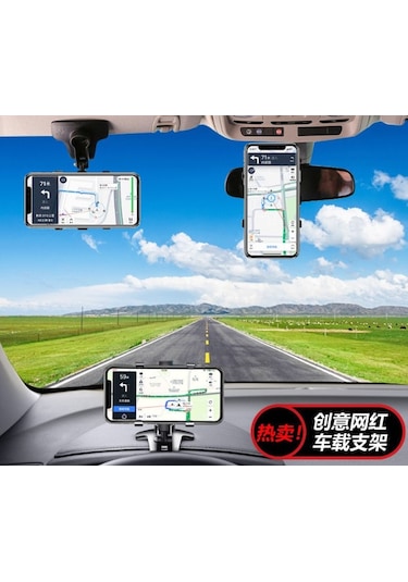 Kenpazar Araba Gösterge Üstüne Takılan 360 Oynar Başlıklı Telefon Tutucu Siyah