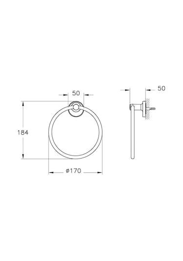 VitrA Base 300 Krom Halka Havluluk A44110 Krom