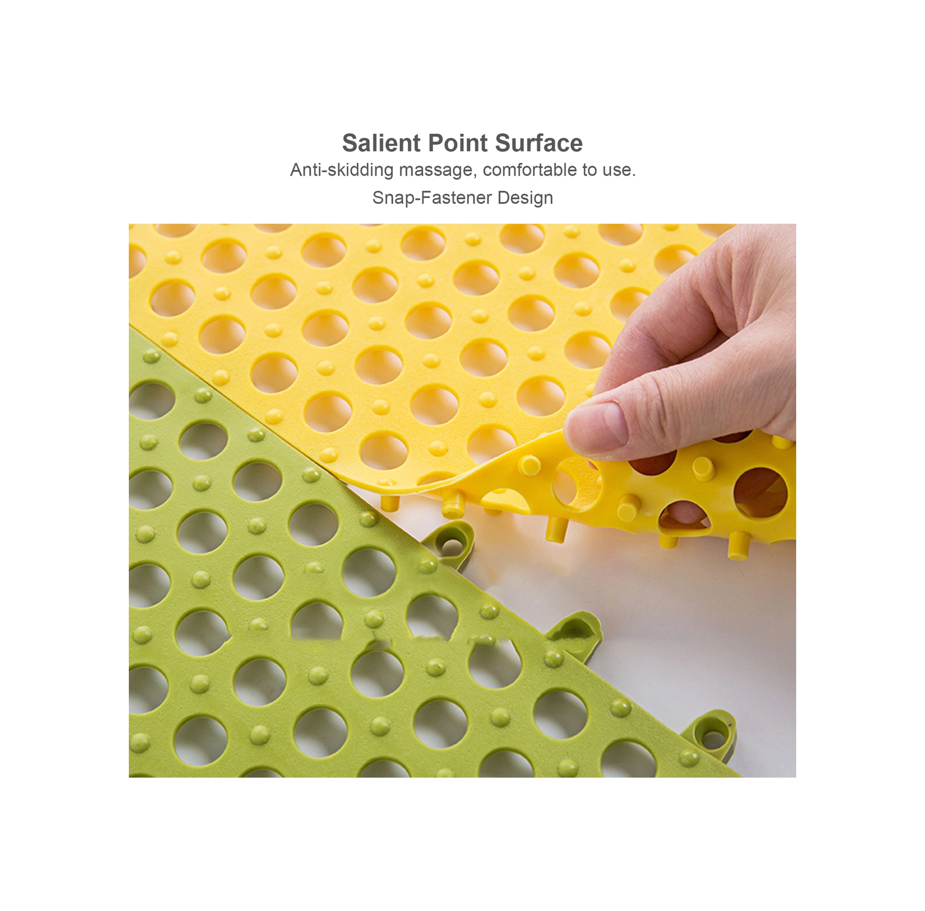 Fosenze Banyo Tepsi: Kayganlık Önleyici, Kırpılabilir, Su Akışlı, Masajlı, Pvc, Siyah, Kombine Edilebilir, 30x30cm Siyah