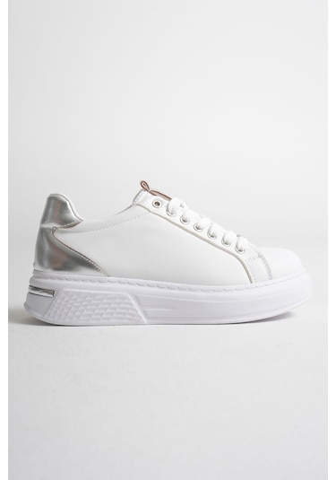 Kocadal Kocadal Vega Gümüş Detaylı Beyaz Kadın Spor Ayakkabı Muhtelif