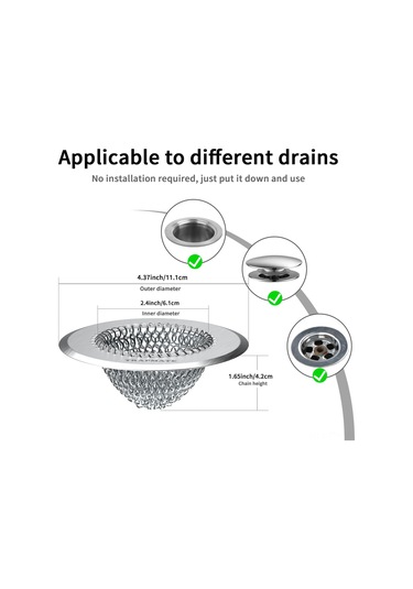 Dianziye 304 Paslanmaz Çelik Saç Filtresi - Sıvı Akışını Engellemeyen, Saçları Etkili Bir Şekilde Toplayan, Duş/banyo/ Lavabo Uçucu Tıkanıklık Önleyici 10 Adet İle Sipariş Diğer