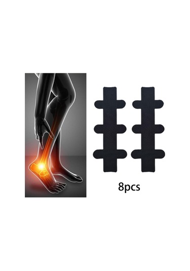 Suntek 8 Adet Çapraz Kas Bandı Elastik Sarma Atletik Bant Siyah