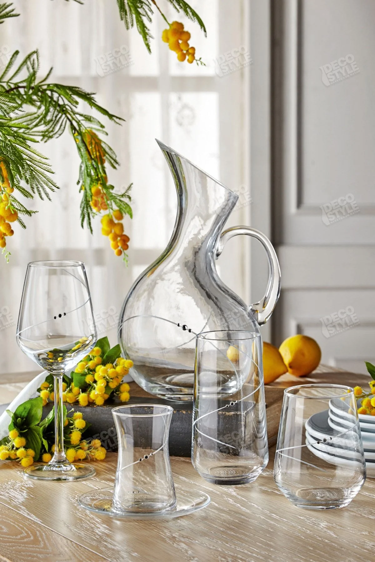 Elegance 49 Parça 12 Kişilik Cam Bardak Seti - Çeyizlik Su Ve Çay Takımı Şeffaf