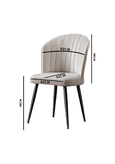 Rubi Sandalye - Babyface Siyah - Siyah Metal Ayak 2 Adet - Salon Sandalyesi / Mutfak Sandalyesi Siyah