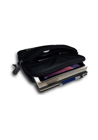 Jacbag Siyah Üç Bölmeli Tablet Ve Telefon Çantası/kılıfı - Kadın/erkek Tablet Kılıfı