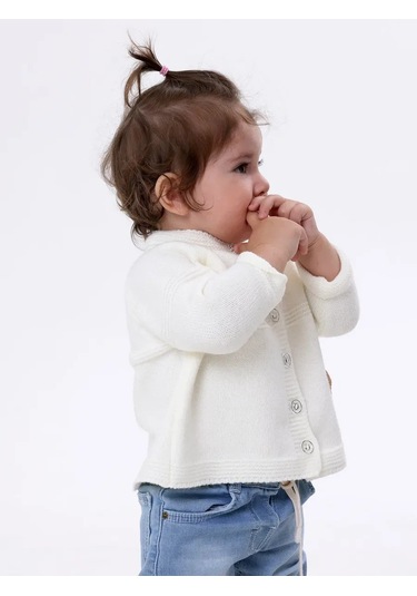 Zaan Brand Çocuk Düğmeli Kardigan 466521118 Sütlü