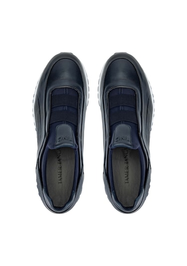 Tamer Tanca Erkek Hakiki Deri Lacivert Casual Ayakkabı 383 6094 Erk Ayk Y24 Lacı Slvr Lacivert - Gümüş