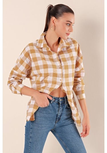 3900 Oversize Uzun Basic Gömlek - Vizon Vi Zon