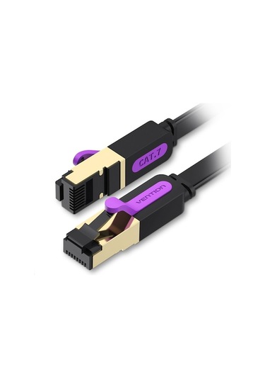 Vention Cat7 Düz Ağ Kablosu: 10 Metre, Yüksek Hızlı, Ekranlı, Altın Kaplama, Geniş Bant Bağlantı İçin İdeal
