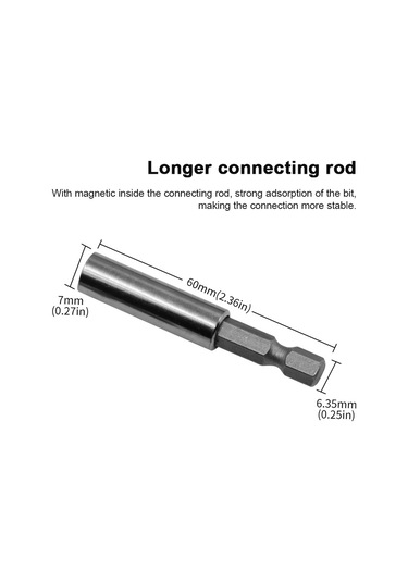 Springsun 33 Parça Elektrikli Somun İmaci Ucu Seti, Manyetik Uzun Bağlantı Çubuğu, 6.35mm 1/4" Uç Çapı, Elektrikli/el/pnömatik Somun İmaclarına Uygun