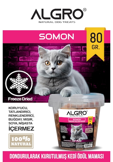 Freeze Dried Kedi Ödül Maması - Somon Kova Ambalaj 80 Gr