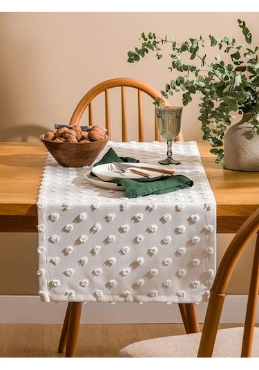 Bej Dokulu Runner 45x150 Cm