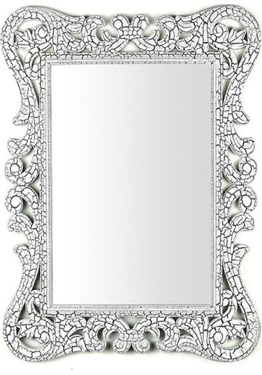 Dekoratif Küçük Kare Ayna Beyaz Desenli 54 67 Çok Renkli