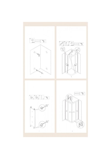 Durul Duşakabin Kare Beyaz Çizgi Ortası Buzlu 5mm H:190 Beyaz