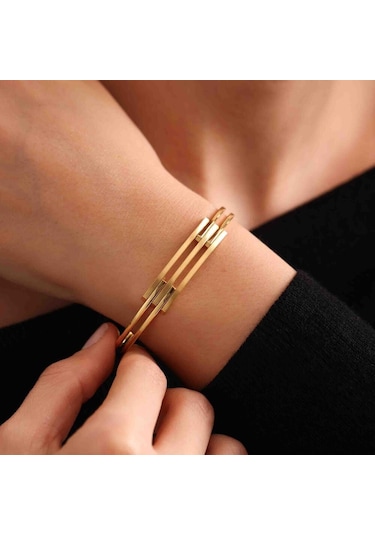 Sembolgold Kaburga Bilezik Üç Sıra