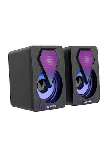 Leerfei Lf-1046 Rgb Led Mini Speaker 2 3 Watt Usb Hoparlör Seti