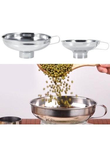 Didadodo Ersono Paslanmaz Çelik Huni Küçük Boy Ev Geniş Ağızlı Konserve Kavanozları Huni Saplı Ev Mutfak Aletleri Çok Renkli