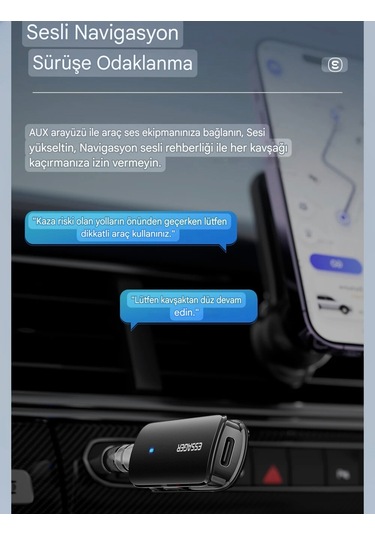 Bt09 Bluetooth 5.3 Araç Kiti Çok Fonsiyonlu 3.5mm Ses Aux Jack