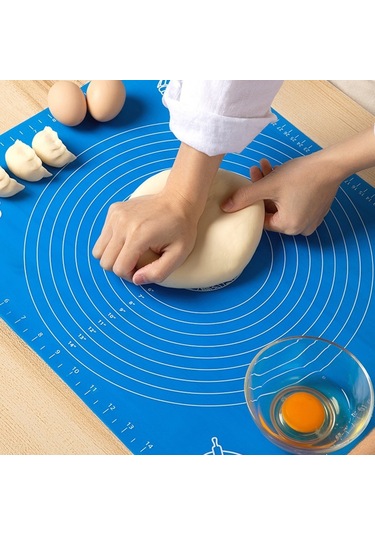 Silikon Ölçülü Hamur Açma Matı Hamur Açma Örtüsü Büyük Boy 50x40 Çok Renkli