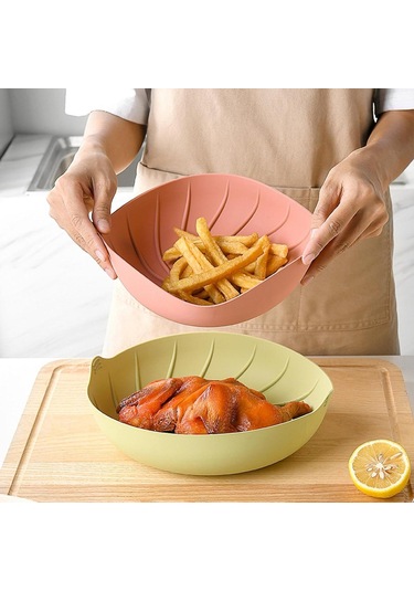 Homyl Air Fryer Silikon Astar Kolay Temizlenebilir Hafif Sepeti Kırmızı