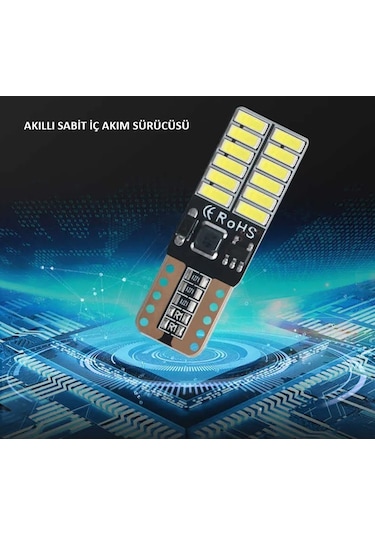 10 Adet T10 Led Park Plaka Tavan Ampulü 24 Ledli Turuncu Sadece 12 Volt Araçlar
