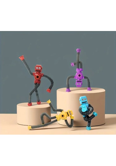 Işıksız Vantuz Yapışkan Teleskobik Robot Eğitici Figür Oyuncak