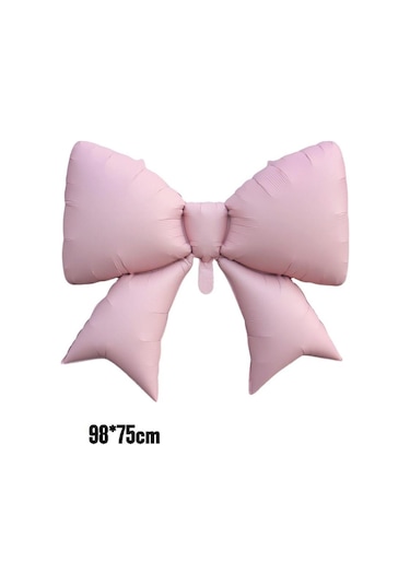 Pembe Kurdele Fiyonk Folyo Balon 98x75 Cm Pembe