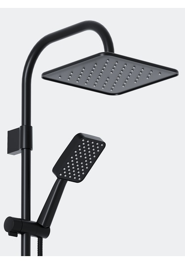 Robot Duş Seti Mat Siyah Tepe Duş Sistemi Yağmurlama Sistemi Paslanmaz Siyah