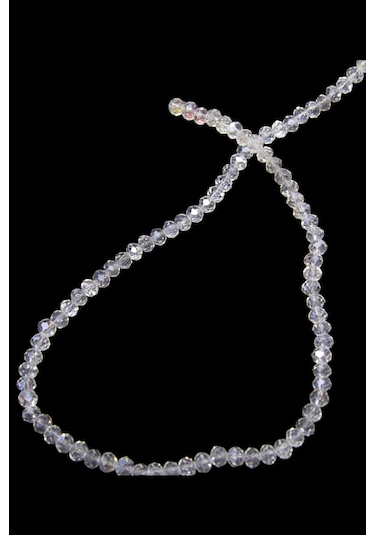 4 Mm Şeffaf Az Janjan Piramit Kristal Cam Boncuk 1 Dizi - 85 Adet