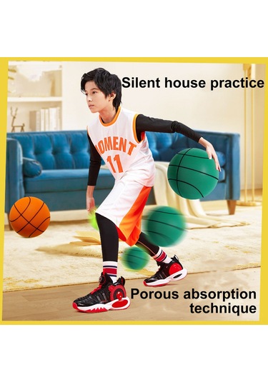 Ranyeek Çocuklar İçin Sessiz Pu Köpük Basketbol Topu - 24cm 7 No'lu, Renkli Ve Hafif