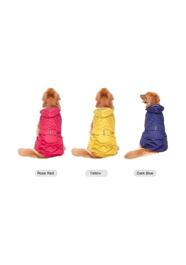 Pazly 6xl Yansıtıcı Evcil Hayvan Yağmurluğu, Tasma Deliği - Orta/büyük Köpekler İçin Açık Mavi