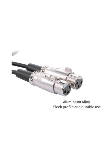 Fortunelane Tek Erkekli Xlr'den İki Dişi Xlr'ye Dengeleyici Ses Kablosu - Mikrofon, Mikser Ve Amfi İçin Siyah 50cm