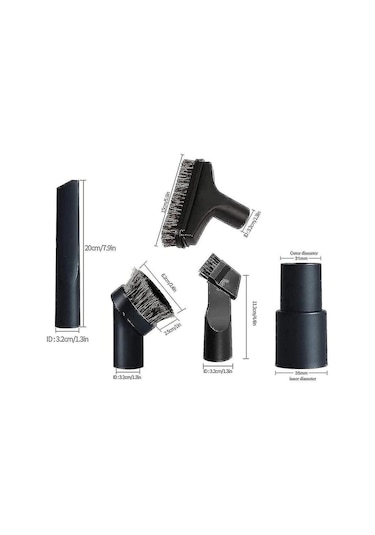 Springsun 32mm Ve 35mm Boru İç Çapı İçin 5'li Evcil Hayvan Tüyü Ve Toz Temizleyici Süpürge Fırça Ağız Takımı - Plastik, Kuru Kullanim