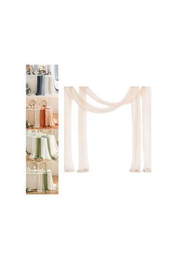 Homyl Düğün Kemeri Drapaj Masa Koşucusu Arka Plan Temalı Şampanya