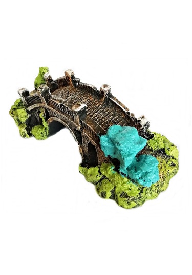 Taş Köprü Akvaryum Dekoru 16 Cm - Renk Mavi