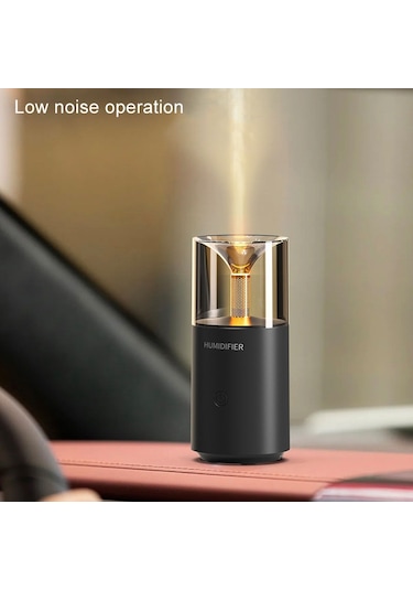 Mum Alevi Aromaterapi Difüzör Otomatik Koku Püskürtücü Mini Ambiyans Mum Işığı Nemlendirici 129 Beyaz