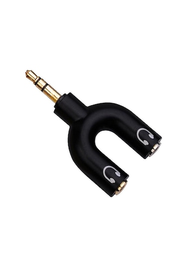 Yaozixa 3.5mm Erkekden Çift 3.5mm Dişiye Ses Y Bölücü Adaptörü, Telefon/mp3/mp4 İçin Siyah Ses Aktarım Aleti