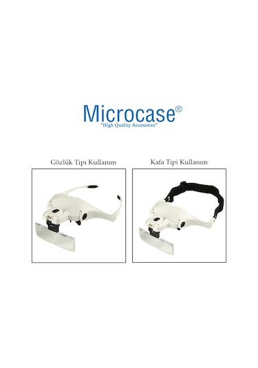 Microcase 9892B1 - Al2350 Gözlük Tipi Işıklı Kafa Büyüteci 5 Farklı Lens