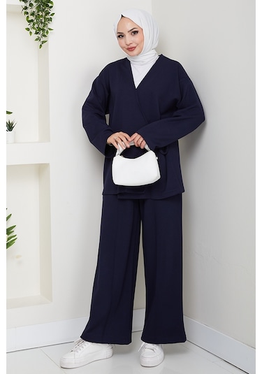 Kimonolu Oysho İkili Takım 1623 - Lacivert Lacivert