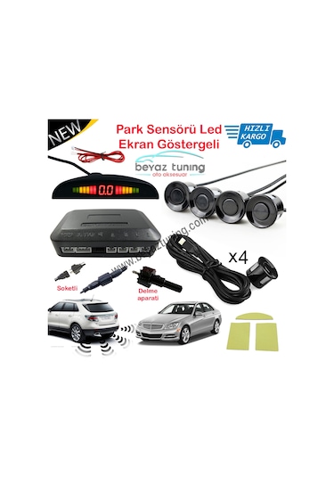 Park Sensörü Led Ekranlı Ses İkazlı Beyaz