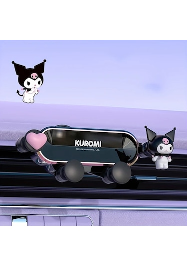 Elmpaly Siyah Kuromi Araç Telefon Tutucu - Evrensel Havalandırma Klipsli