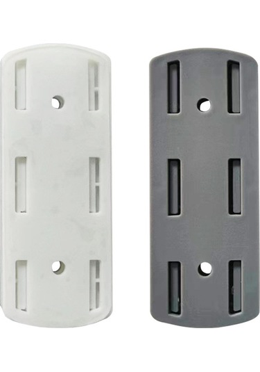 Mufunye Duvarlı Elektrikli Soket Tutucu - Yokuşsuz Montajlı, Ev İçin Konfor Ve Organize Edici - Gri Opp Paketli Gri