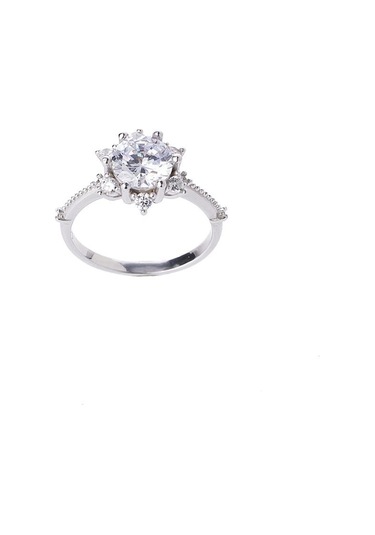 7 Mm Zirkon Taşlı Lotus-çiçek Model 925 Ayar Gümüş Üçlü Kadın Takı Seti Gümüş